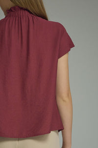 Maroon Ruffled Blouse