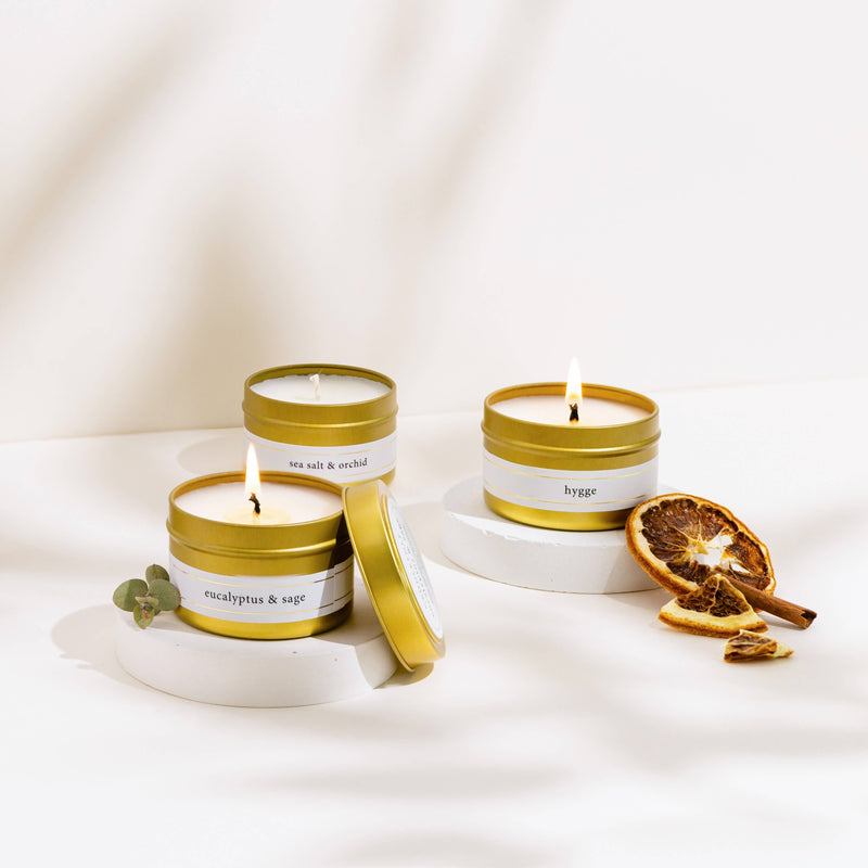 Oakmoss & Amber - 4 oz Gold Travel Candle