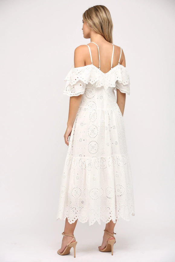 Mila Eyelet Maxi Dress (white)