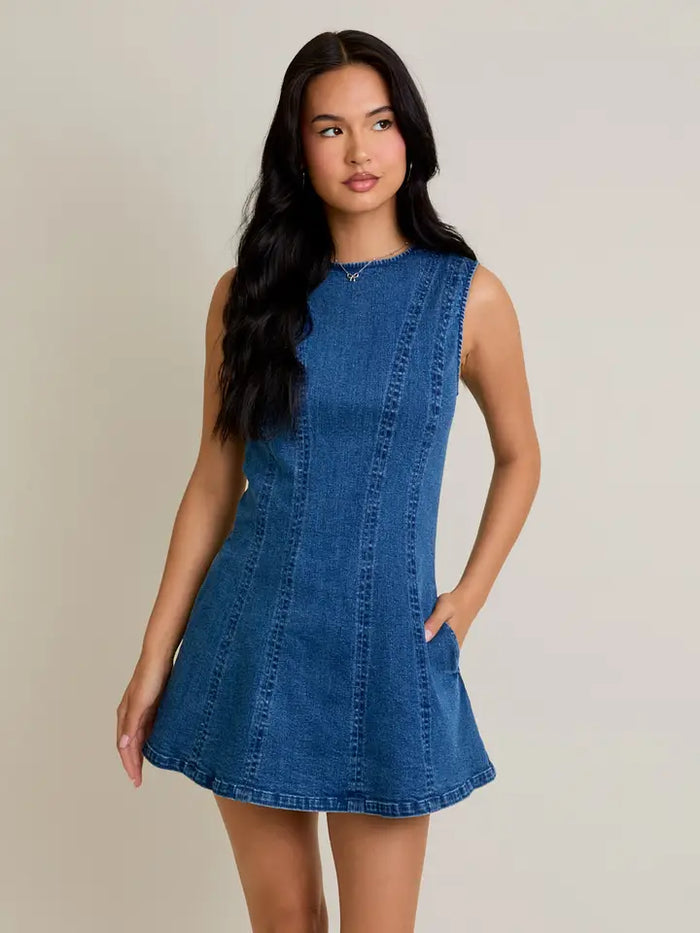 Brooklyn Seamed Denim Dress