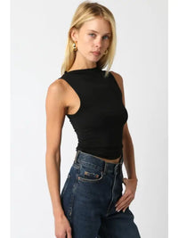 Black Mockneck Tank - GEORGE-MARY'S