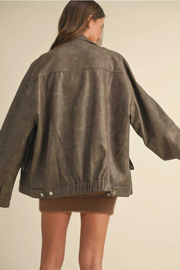 The Ralph Oversized Leather Bomber