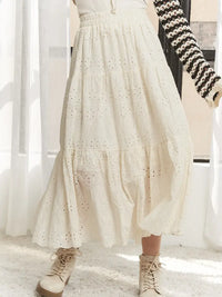 Eyelet Maxi Skirt (beige)