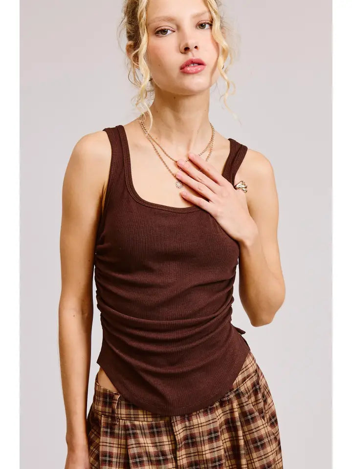Rory Ruched Tank (chocolate)