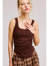 Rory Ruched Tank (chocolate)
