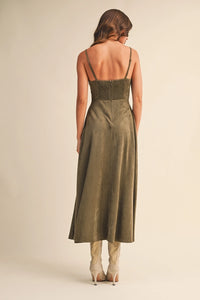 Skye Suede Dress (olive)
