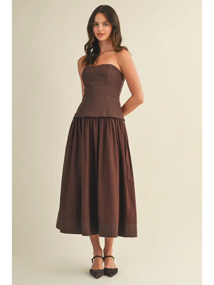 Cortney Corset Dress (brown)