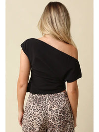 Draped Shoulder Top (black)