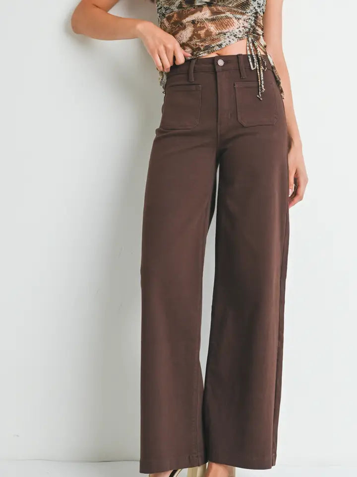 Patch Pocket Wide Leg Pants