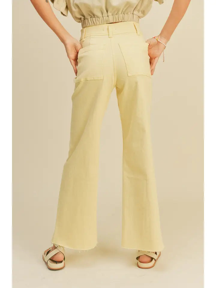 Marine Fit Wide Leg Pants (banana) - GEORGE-MARY'S