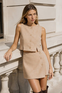 Frances Faux Suede Vest