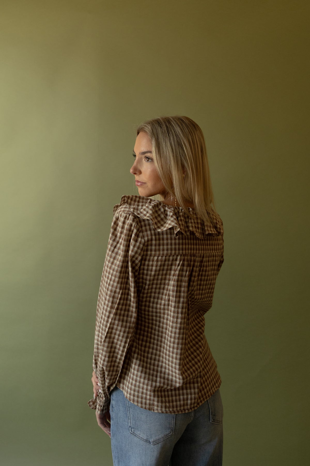 Wells Gingham Ruffle Blouse - GEORGE-MARY'S