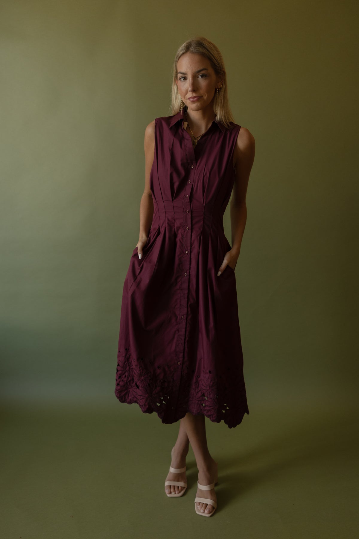 Rowan Midi Dress (wine) - GEORGE-MARY'S