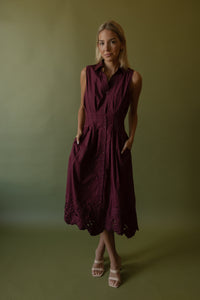 Rowan Midi Dress (wine) - GEORGE-MARY'S