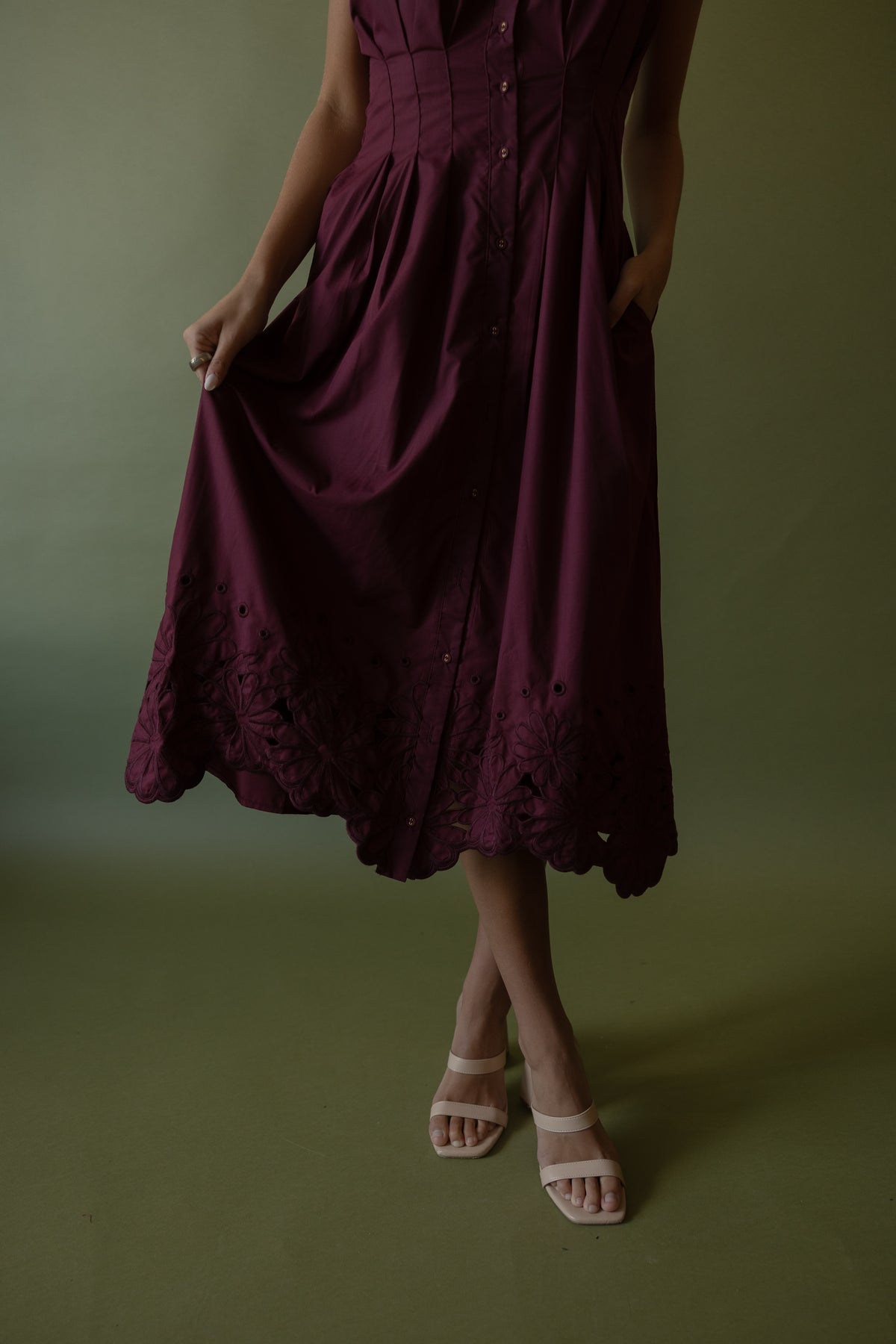 Rowan Midi Dress (wine) - GEORGE-MARY'S