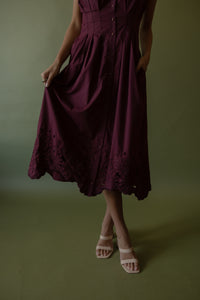 Rowan Midi Dress (wine) - GEORGE-MARY'S