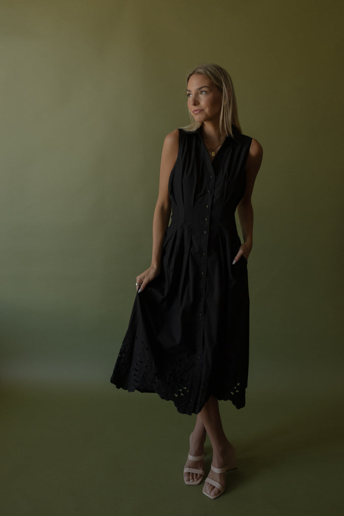 Rowan Midi Dress (black) - GEORGE-MARY'S