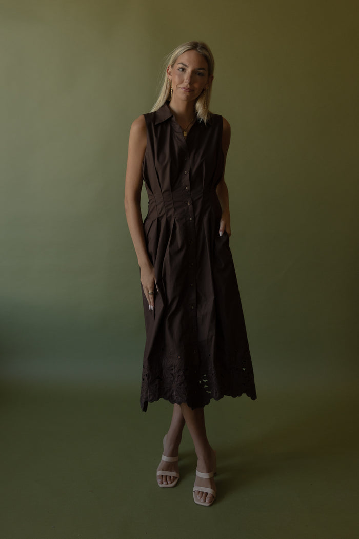 Rowan Midi Dress (brown) - GEORGE-MARY'S