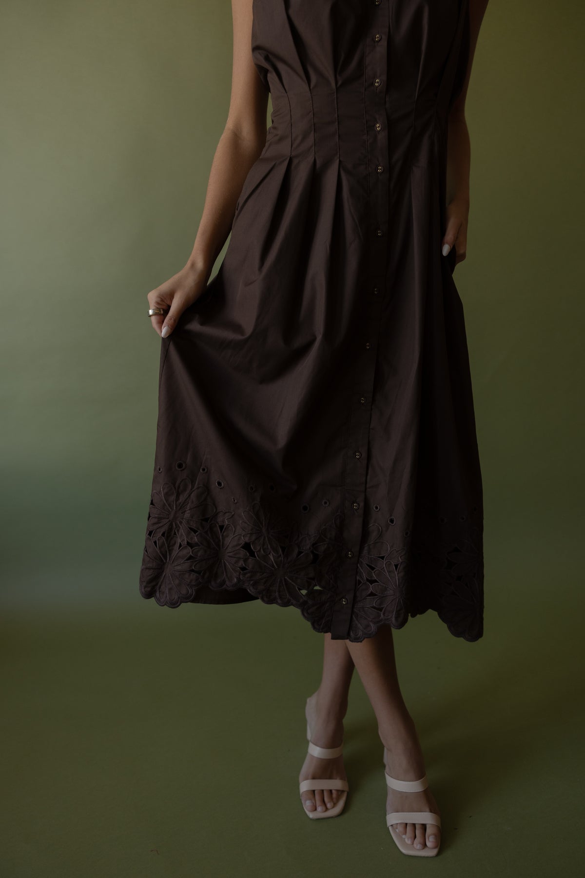 Rowan Midi Dress (brown) - GEORGE-MARY'S