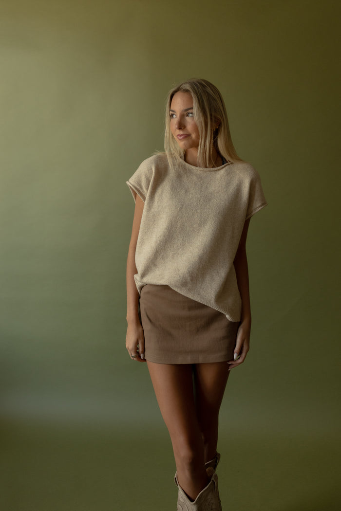 Twill Mini Skort (mocha) - GEORGE-MARY'S