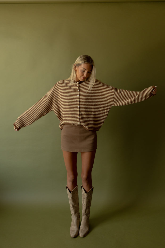 Twill Mini Skort (mocha) - GEORGE-MARY'S