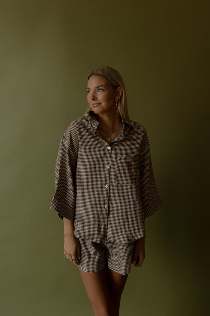 Gabi Gingham Linen Shirt - GEORGE-MARY'S