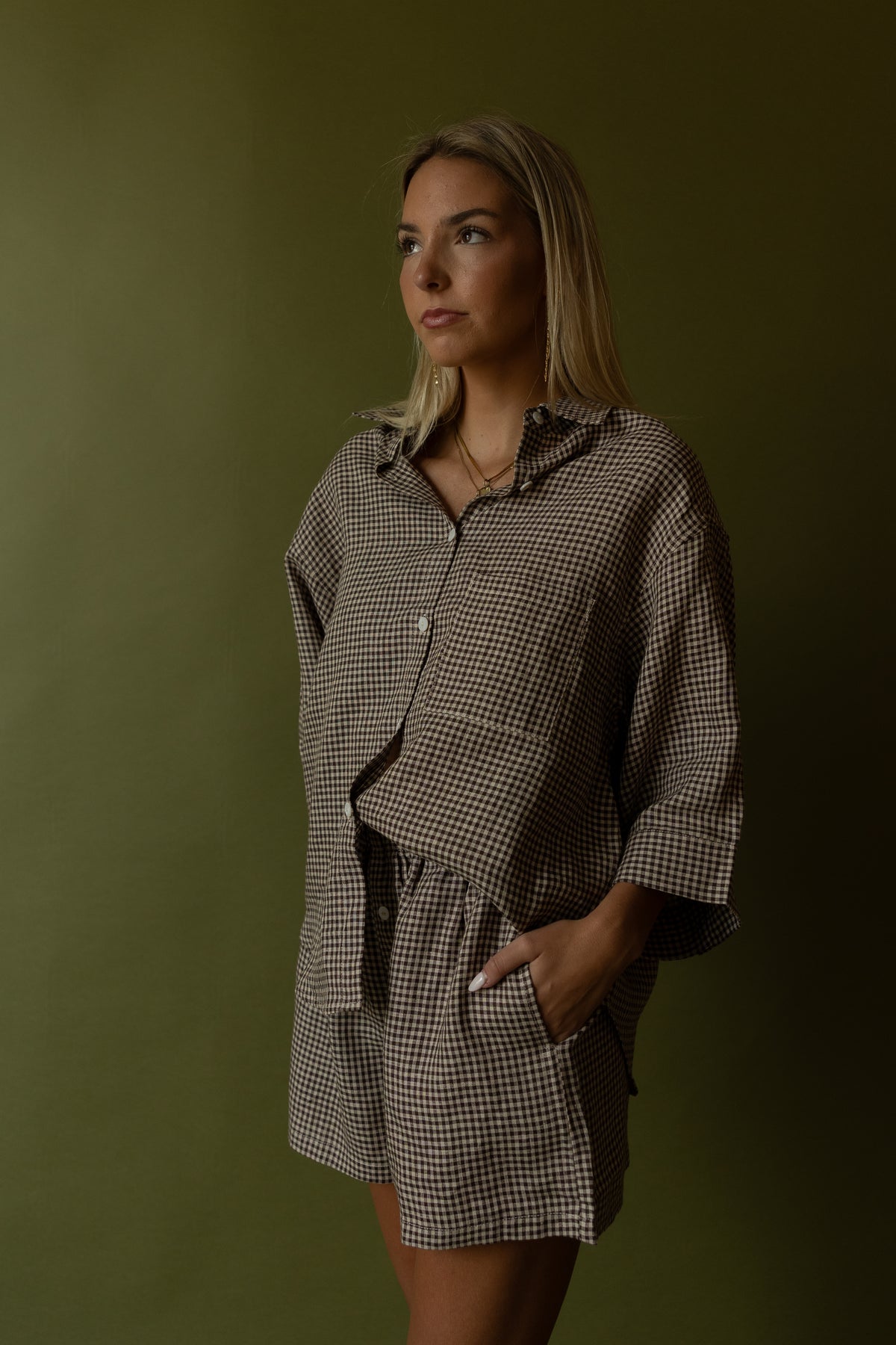 Gabi Gingham Linen Shorts - GEORGE-MARY'S