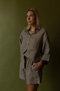 Gabi Gingham Linen Shorts - GEORGE-MARY'S