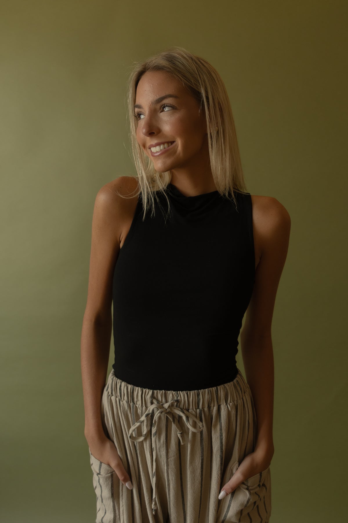 Black Mockneck Tank - GEORGE-MARY'S