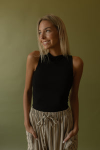 Black Mockneck Tank - GEORGE-MARY'S