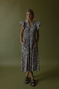 Milly Floral Smocked Midi Dress - GEORGE-MARY'S