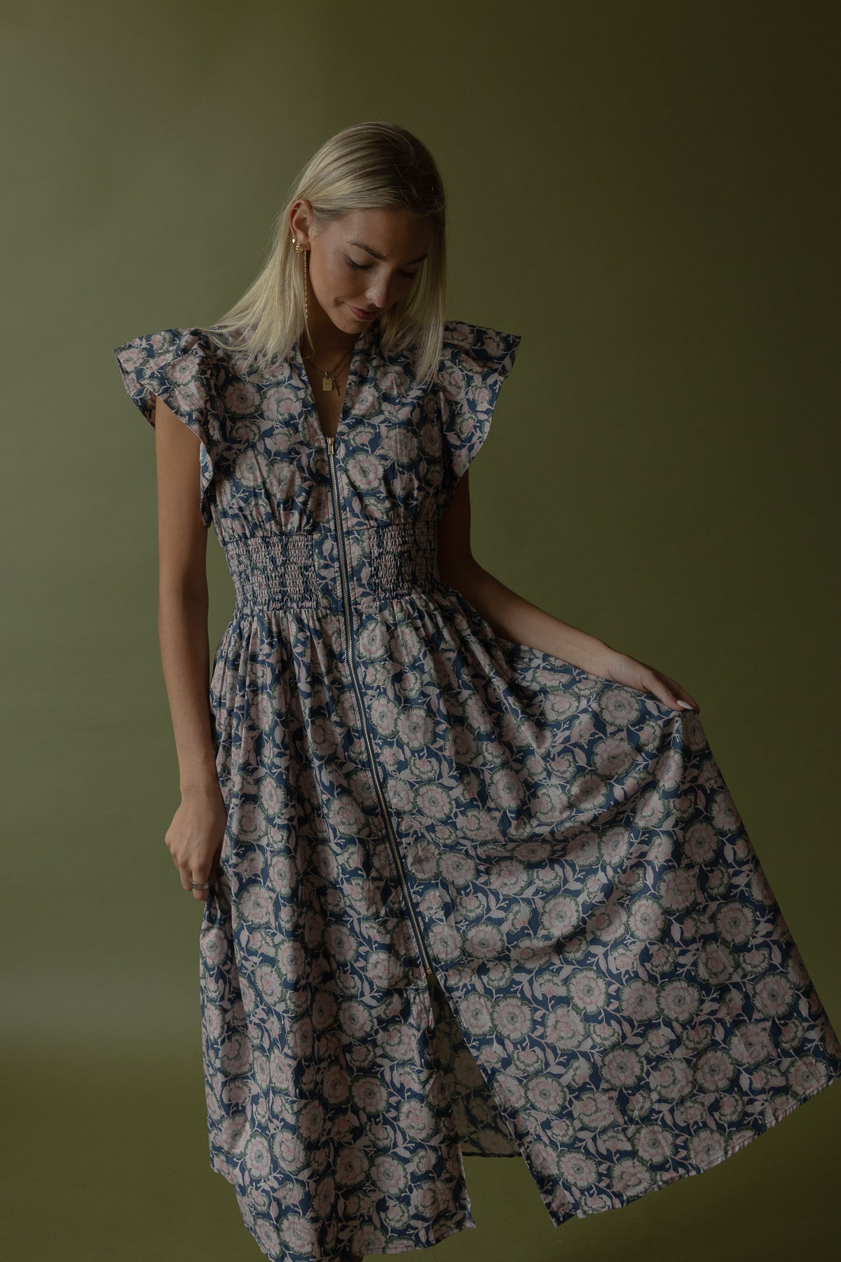 Milly Floral Smocked Midi Dress - GEORGE-MARY'S