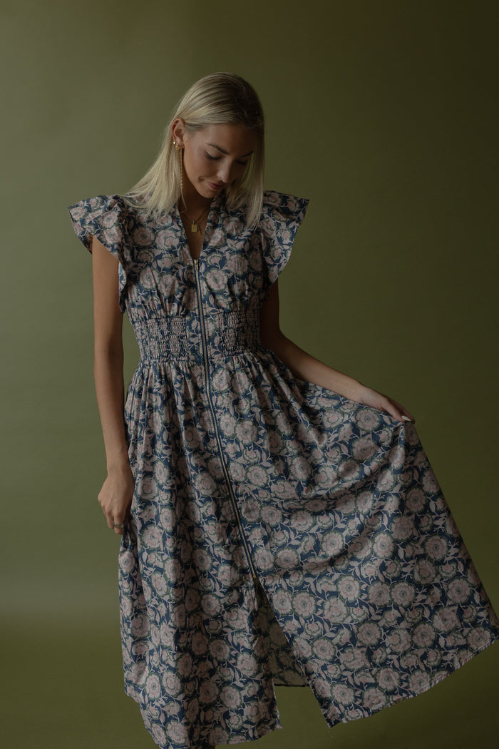 Milly Floral Smocked Midi Dress - GEORGE-MARY'S