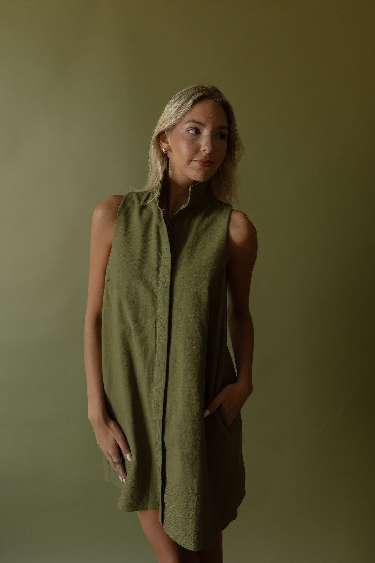 Beckett Dress (olive) - GEORGE-MARY'S