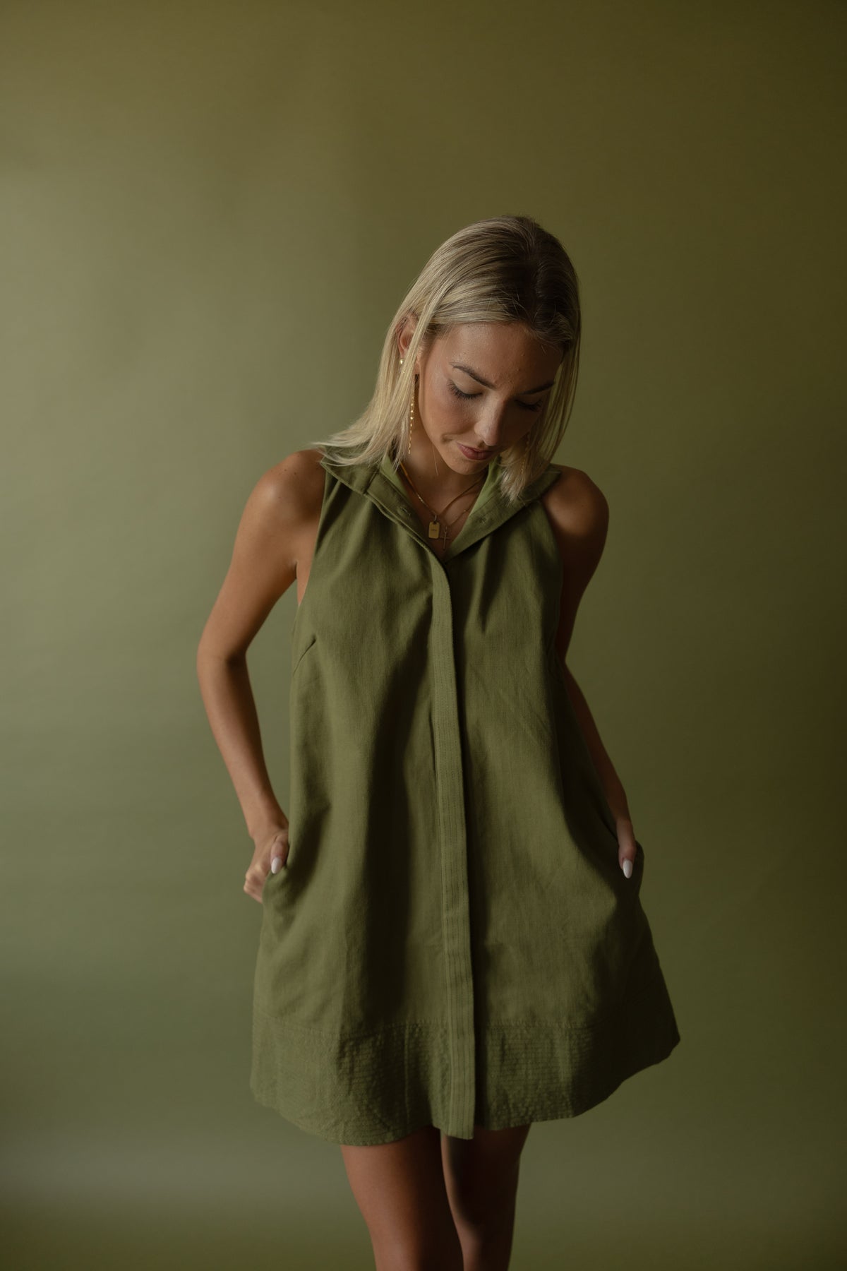 Beckett Dress (olive) - GEORGE-MARY'S