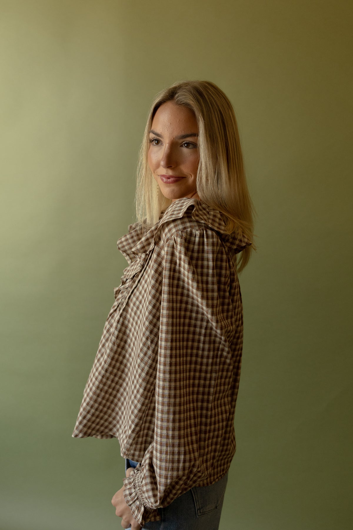 Wells Gingham Ruffle Blouse - GEORGE-MARY'S
