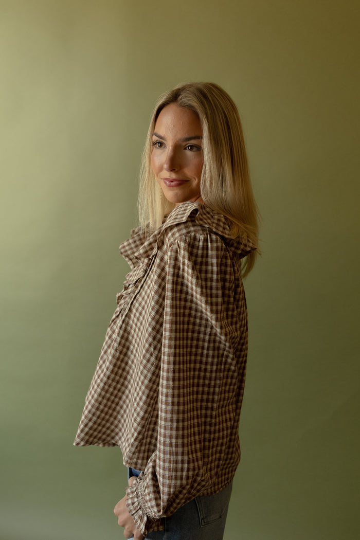 Wells Gingham Ruffle Blouse - GEORGE-MARY'S