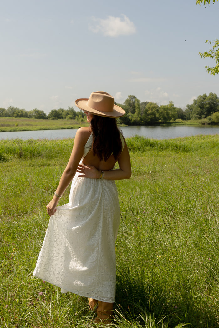 Byron Eyelet Maxi Dress (white) - GEORGE-MARY'S