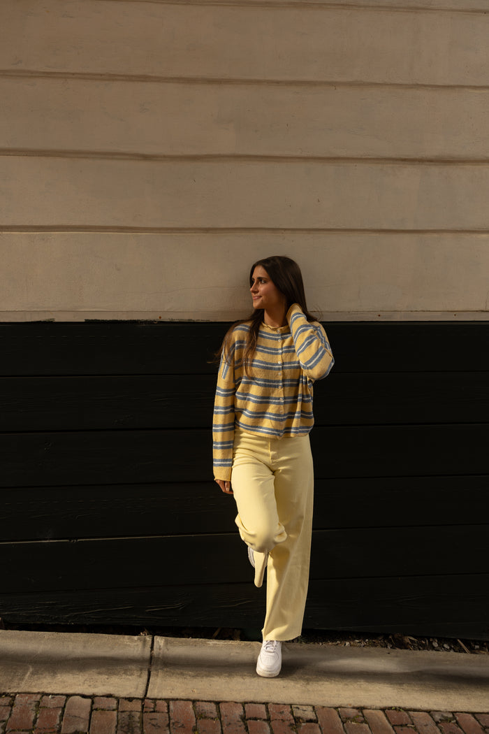 Marine Fit Wide Leg Pants (banana) - GEORGE-MARY'S