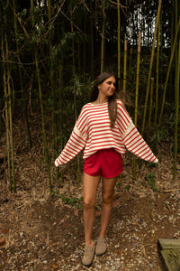 Prentiss Striped Sweater (cream/red) - GEORGE-MARY'S