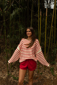 Prentiss Striped Sweater (cream/red) - GEORGE-MARY'S