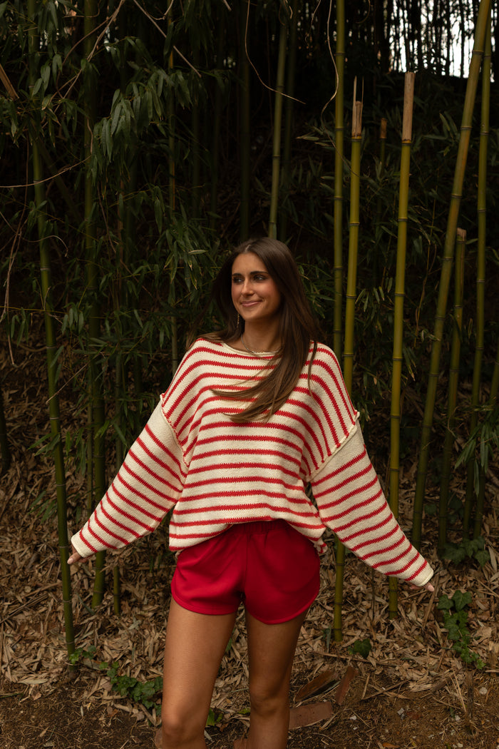 Prentiss Striped Sweater (cream/red) - GEORGE-MARY'S