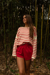 Prentiss Striped Sweater (cream/red) - GEORGE-MARY'S
