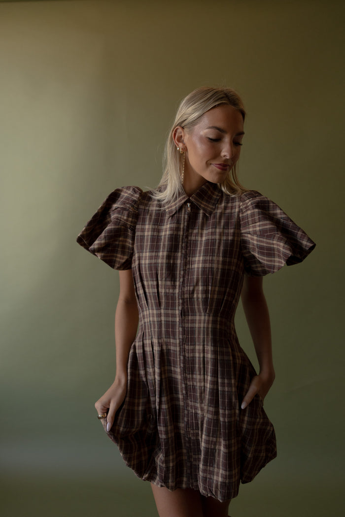 Jean Plaid Mini Dress