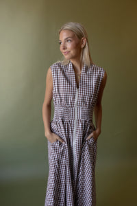 Reeves Gingham Zipper Dress