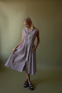 Reeves Gingham Zipper Dress