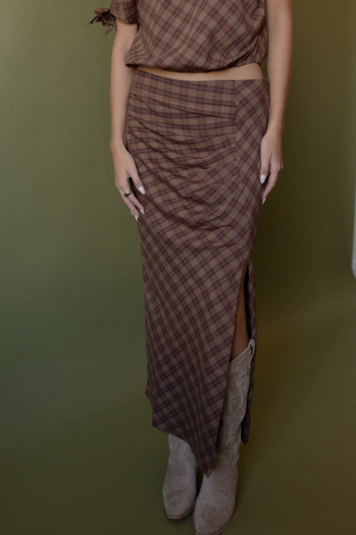Moxie Plaid Maxi Skirt