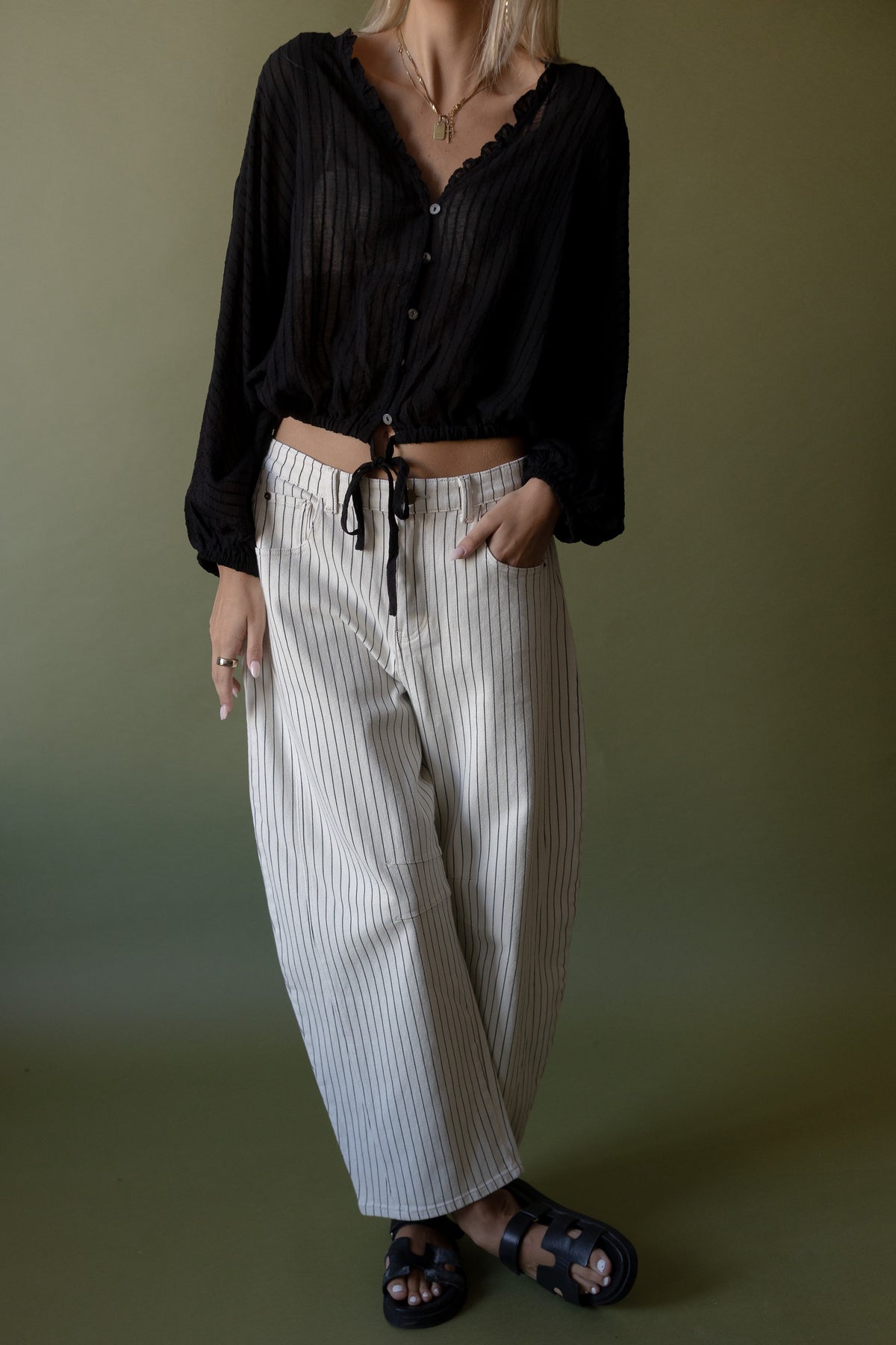 Lola Striped Barrel Pants