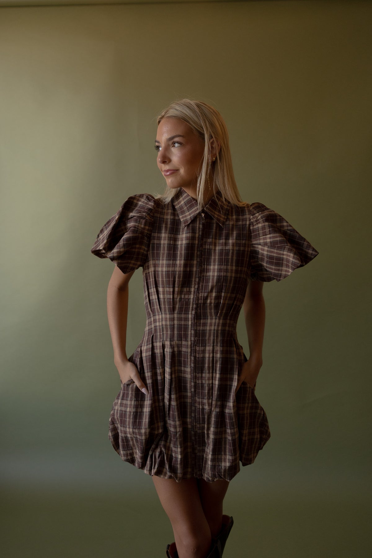 Janey Plaid Mini Dress