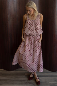 Gingham Polka Dot Midi Skirt